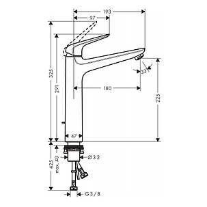 Змішувач для умивальника Hansgrohe Novus 230 — 71123000, фото 2