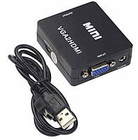Перетворювач Конвертер VGA на HDMI Адаптер Перехідник Відео Аудіо