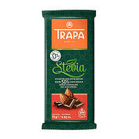 Шоколад чёрный TRAPA какао 50% со стевией, без сахара, без глютена 75г