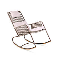 Кресло-качалка Купер без текстиля, каркас алюминий, капроновая лента L16 Бежевая (Pradex ТМ)