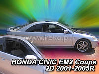 Дефлекторы окон (вставные!) ветровики Honda Civic 2000-2006 3D 2шт., HEKO, 17115