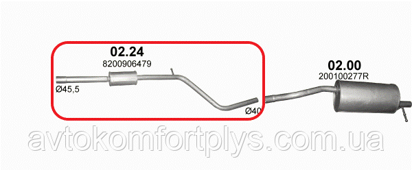 Резонатор RENAULT SANDERO 1.2 - 1.6 (ID#1150376528), цена: 1470 ...