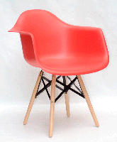 Крісло Leon XXL червоний 05, дерев'яні букові ніжки з посиленими перемичками Eames DAW armchair, у стилі лофт, фото 2