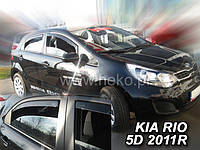 Дефлекторы окон (вставные!) ветровики Kia Rio 3 2011-2017 5D 4шт. hatchback, HEKO, 20153