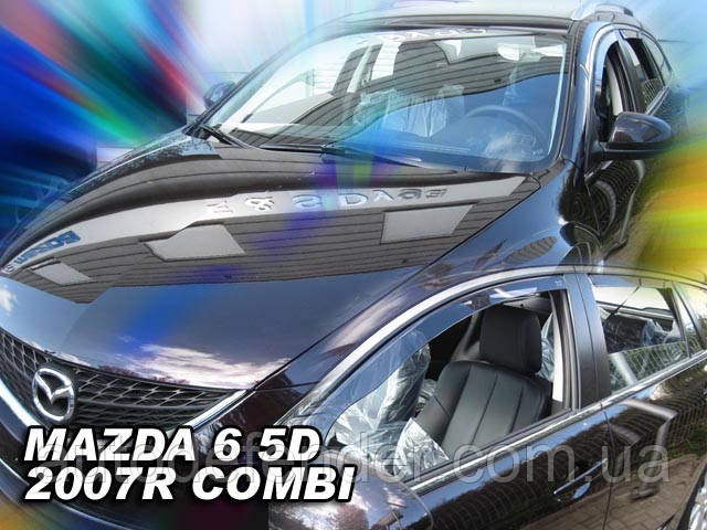Дефлектори вікон (вставні!) вітровики Mazda 6 2007-2012 5D 4шт. Combi, HEKO, 23147