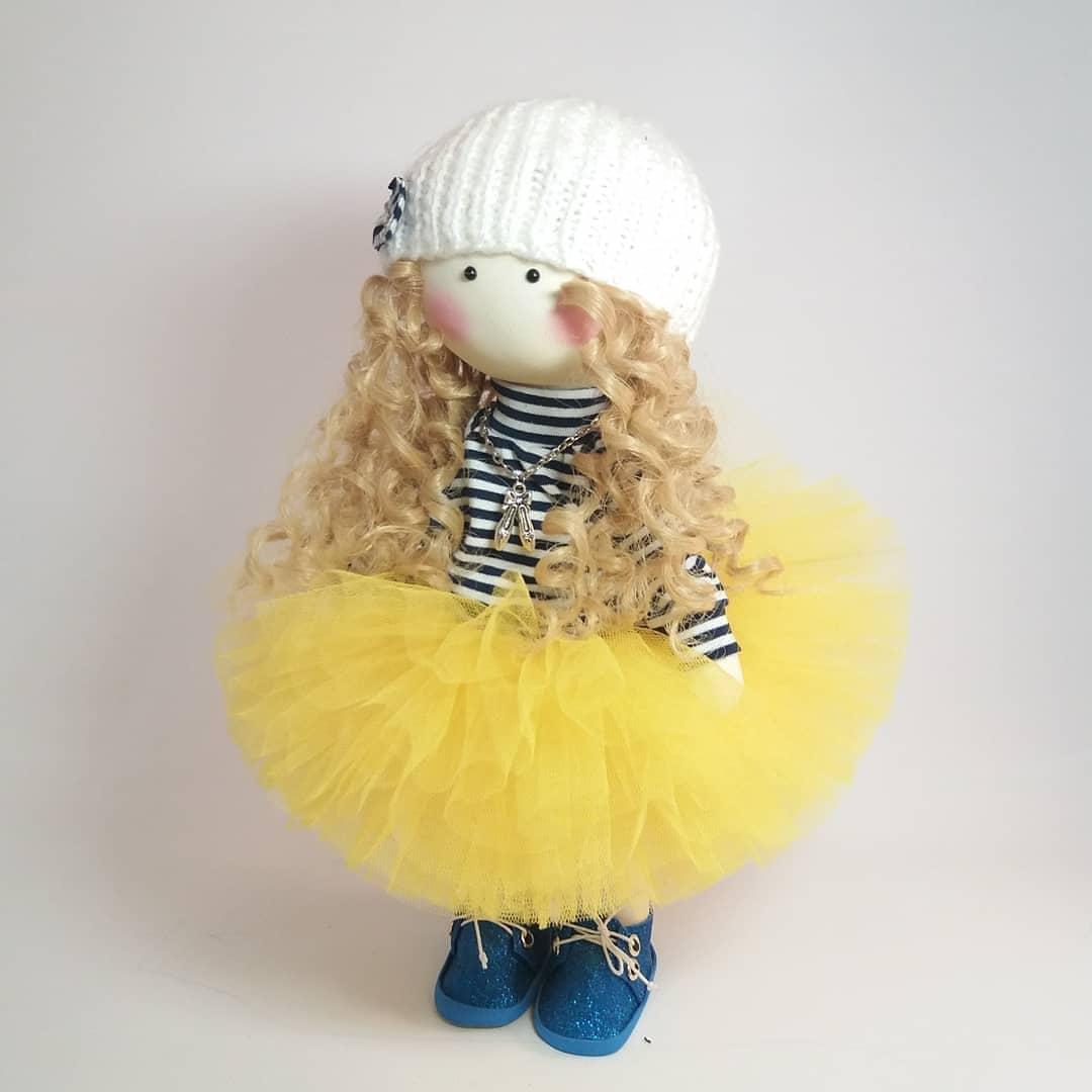 Текстильна інтер'єрна лялька, лялька-миша  як подарунок близькій людині, фото 1