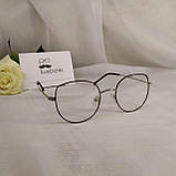 Стильные имиджевые женские очки в металлической оправе, фото 2