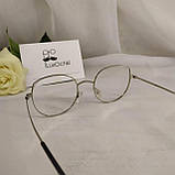 Стильные имиджевые женские очки в металлической оправе, фото 4