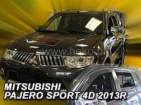 Дефлекторы окон (вставные!) ветровики Mitsubishi Pajero Sport 2 2010-2015 4шт., HEKO, 23370