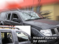 Дефлекторы окон (вставные!) ветровики Nissan Navara D40 2005-2016 4шт., HEKO, 24243