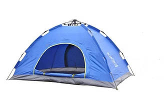 Намет автомат 4-х місцева туристична самораскладывающаяся синя