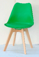 Стул Milan зеленый 44 пластиковое сиденье с мягкой подушкой на буковых ножках, скандинавский стиль