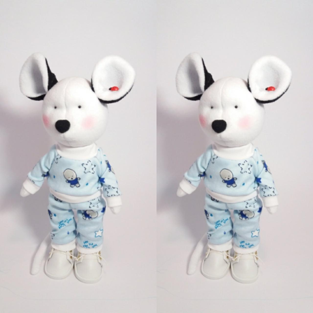 Текстильна інтер'єрна лялька, лялька-миша  як подарунок, фото 1