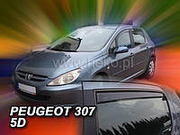 Дефлекторы окон (вставные!) ветровики Peugeot 307 2001-2007 5D 4шт. Hatchback, HEKO, 26119