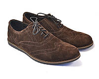 Легкие туфли броги замшевые коричневые мужская обувь комфорт Rosso Avangard Persona Breakage Brown Vel 29.5, 44