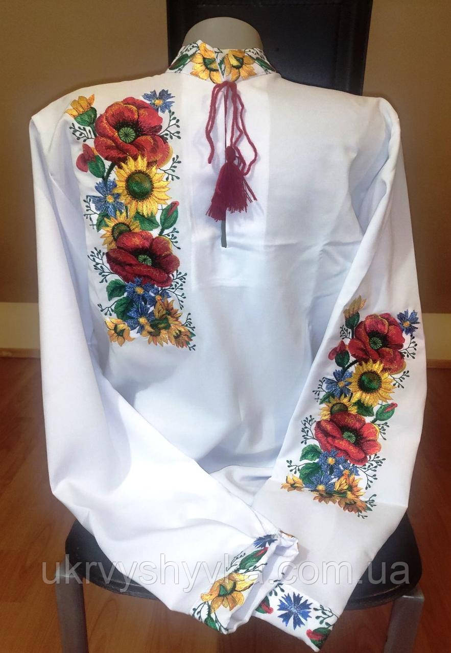 Чоловіча вишита сорочка з маками