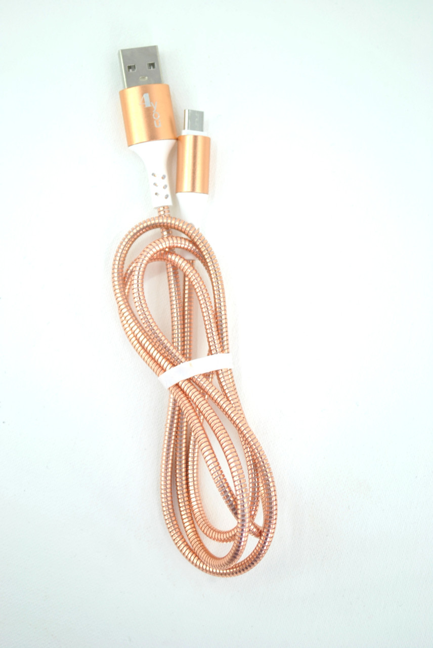 Кабель Usb Micro USB 4you Ebro (2000mah, метал, рожеве золото)