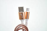 Кабель Usb Micro USB 4you Ebro (2000mah, метал, рожеве золото), фото 4