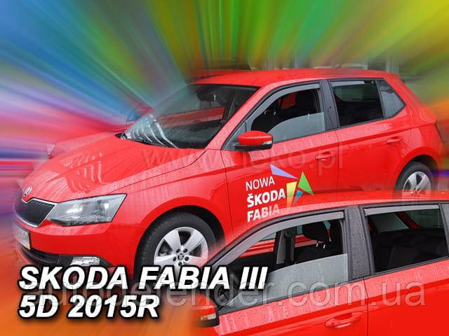 Дефлектори вікон (вставні!) вітровики Skoda Fabia III 2014-2020 hatchback/combi 4шт., HEKO, 28343
