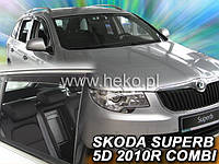Дефлекторы окон (вставные!) ветровики Skoda Superb 2 2008-2015 4шт. Combi, HEKO, 28335