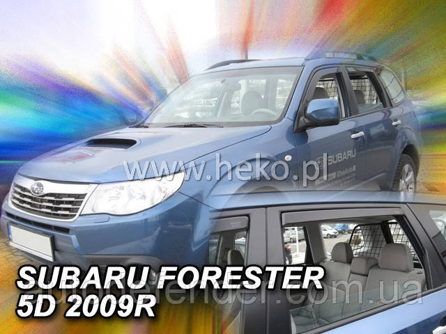 Дефлектори вікон (вставні!) вітровики Subaru Forester III 2008-2013 4шт., HEKO, 28505