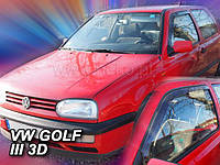 Дефлекторы окон (вставные!) ветровики Volkswagen VW Golf 3 1991-1997 3D 2шт., HEKO, 31106