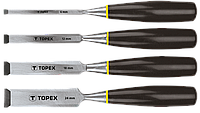 Стамески TOPEX 6-24 мм, набор 4 шт.