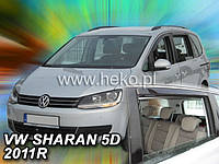 Дефлекторы окон (вставные!) ветровики Volkswagen VW Sharan 2 2010-2020 4шт., HEKO, 31182