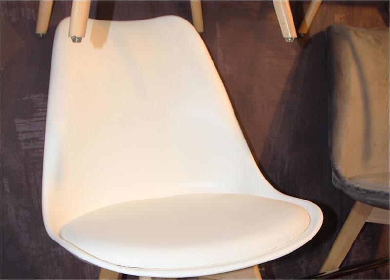 Стул Milan Chrom ML,молочный 56 пластиковое сиденье с подушкой на хромированных ножках, скандинавский стиль - фото 7 - id-p1150609521