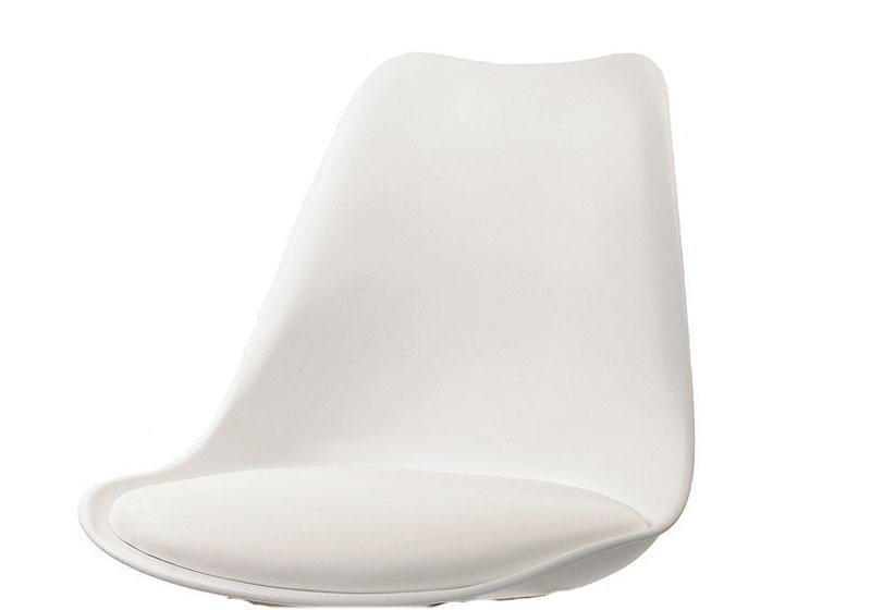 Стул Milan Chrom ML,молочный 56 пластиковое сиденье с подушкой на хромированных ножках, скандинавский стиль - фото 8 - id-p1150609521