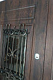Двері вхідні двостатеві з ковкою та склом, Магда 228-№4-120. Вхідні двері для приватного будинку 120 см, фото 3