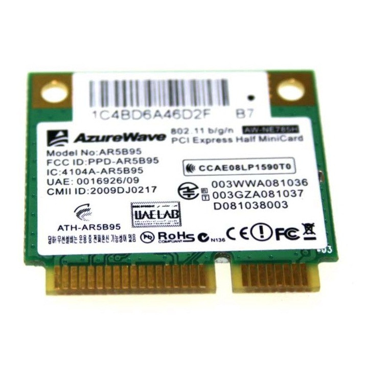 Wi-fi модуль HalfSize Mini Qualcomm Atheros AR5B95 (2 антена!) 802.11 b,g,n , 150Mbps #