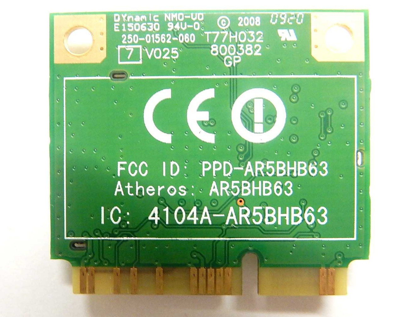 Wi-fi модуль HalfSize Mini PC Qualcomm Atheros AR5BHB63 802.11 b,g, 54Mbps #
