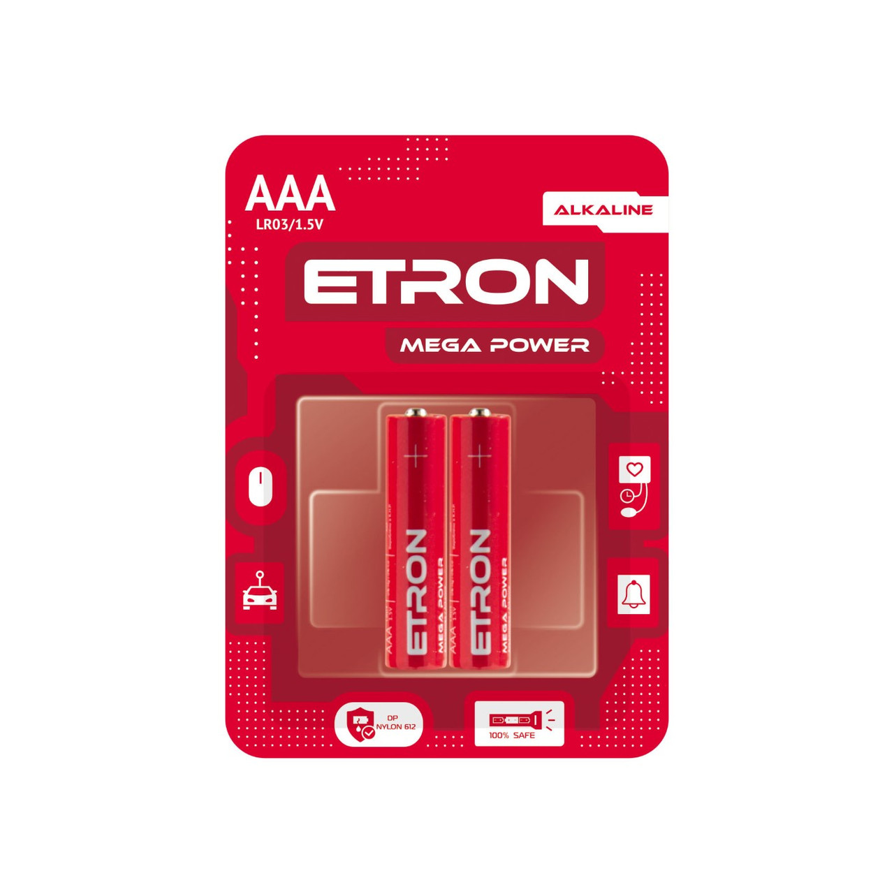 Батарейки Etron Mega Power LR-03/блістер 2шт (12)(120)