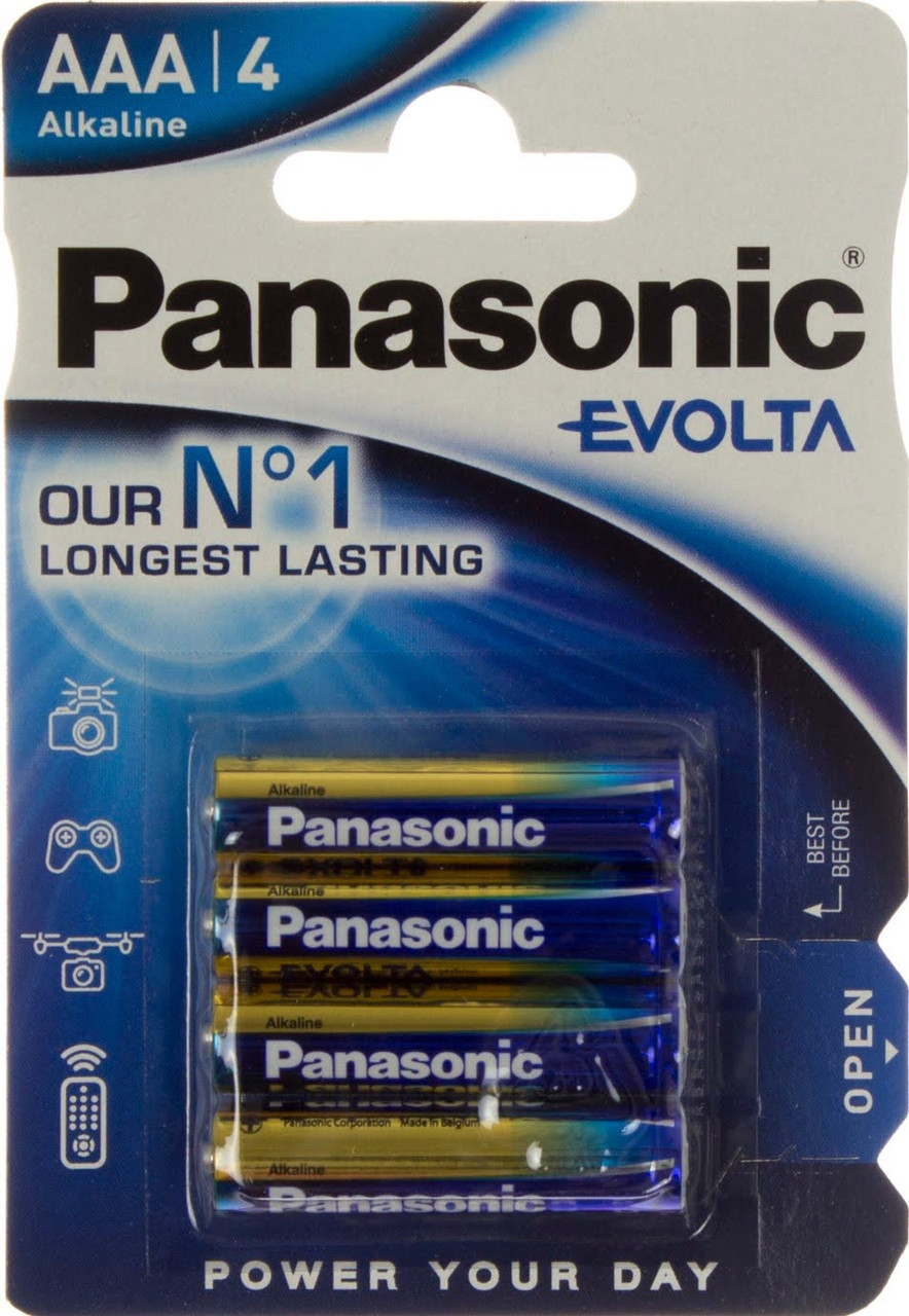 Батарейки Panasonic Alkaline Evolta LR-03/блістер 4шт (12)(60)