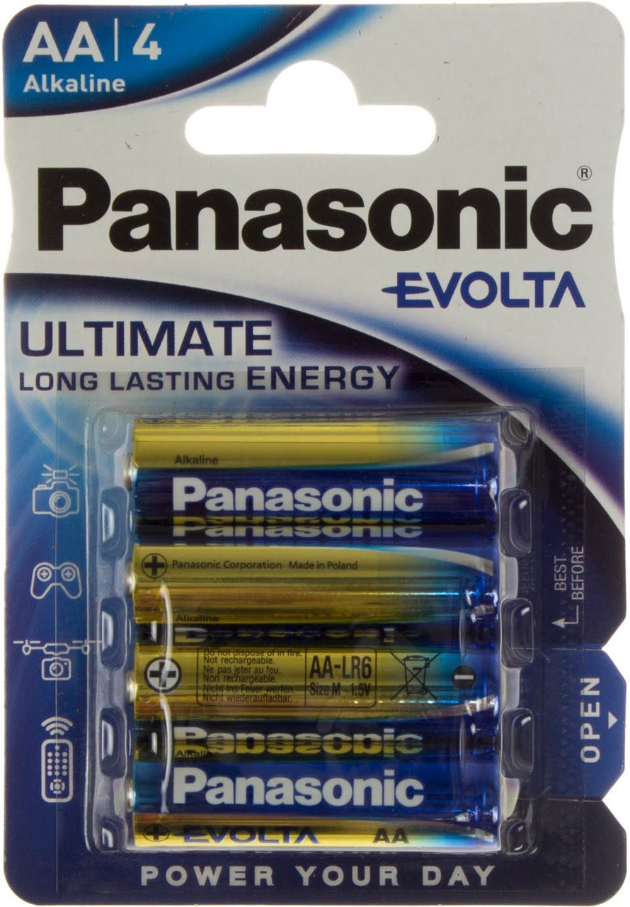 Батарейки Panasonic Alkaline Evolta LR-06/блістер 4шт (12)(60)