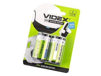 Батарейки Videx LR-14/блістер 2шт (12)(48)
