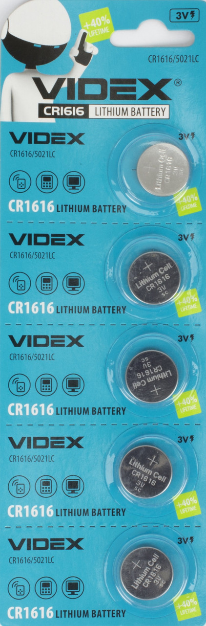 Батарейка Videx CR1616/5bl(5)(10)(100), фото 1