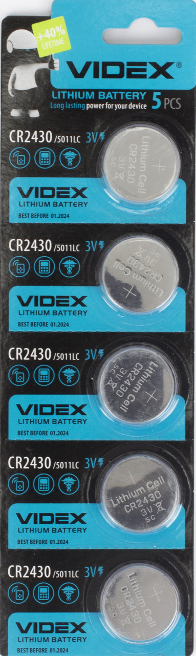 Батарейка Videx CR2430/5bl(5)(100), фото 1
