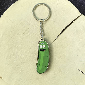 "Огірочок Рік Санчез (Рік і Морті)" брелок дерев'яний двосторонній з уф-друком