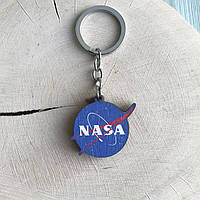 "НАСА / NASA" брелок деревянный двухсторонний с уф-печатью