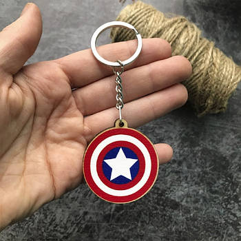 "Капітан Америка щит" брелок дерев'яний двосторонній з уф-друком