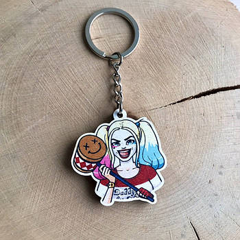 "Харлі Квінн" брелок дерев'яний двосторонній з уф-друком