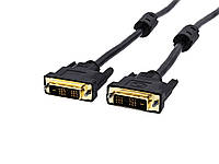 Кабель DVI > DVI 1.8m DVI-D Single link, gold-plated connectors, black/grey