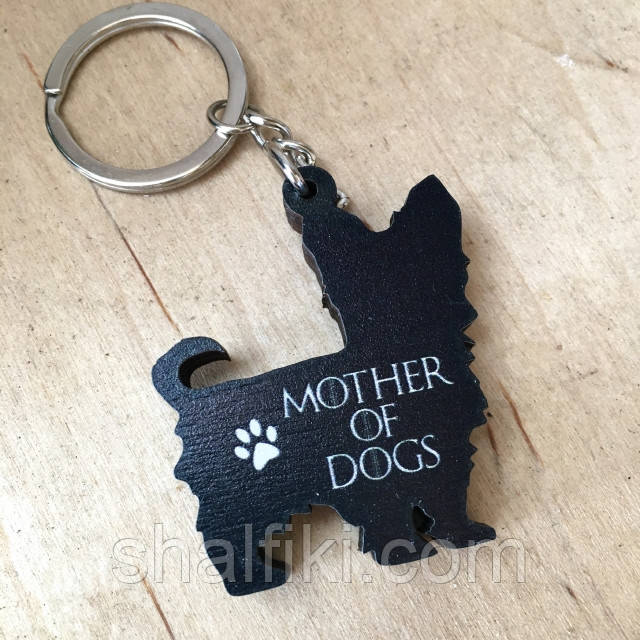 "Коргі Мати собак / Mother of dogs (Гра престолів)" брелок дерев'яний двосторонній з уф-друком, фото 1