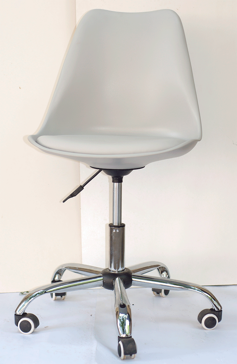 Стілець Milan Office сірий 10 на коліщатках з регулюванням висоти, дизайн Charles Eames у стилі лофт, фото 1