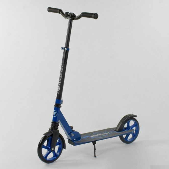 Самокат дитячий двоколісний для хлопчика дівчинки 5 6 7 років Best Scooter Shark 14653 чорно-синій