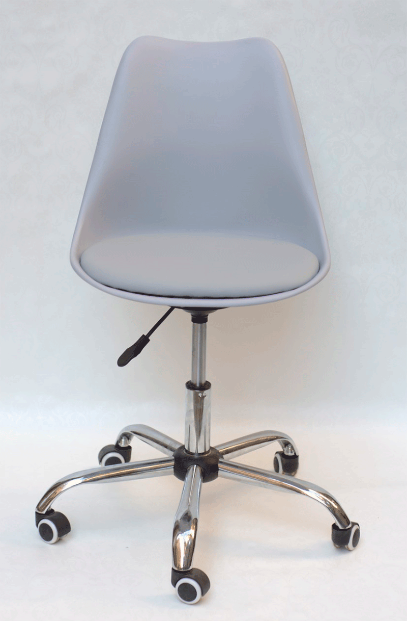 Стілець Milan Office сірий 35 на коліщатках з регулюванням висоти, дизайн Charles Eames у стилі лофт, фото 1