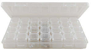 Контейнер для декору Lpnails 28 секцій прозорийEStyle