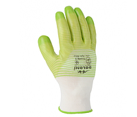 Перчатки трикотажные с ПВХ-покрытием, неполный облил, зеленые, размер 9 ДКГ 4552
